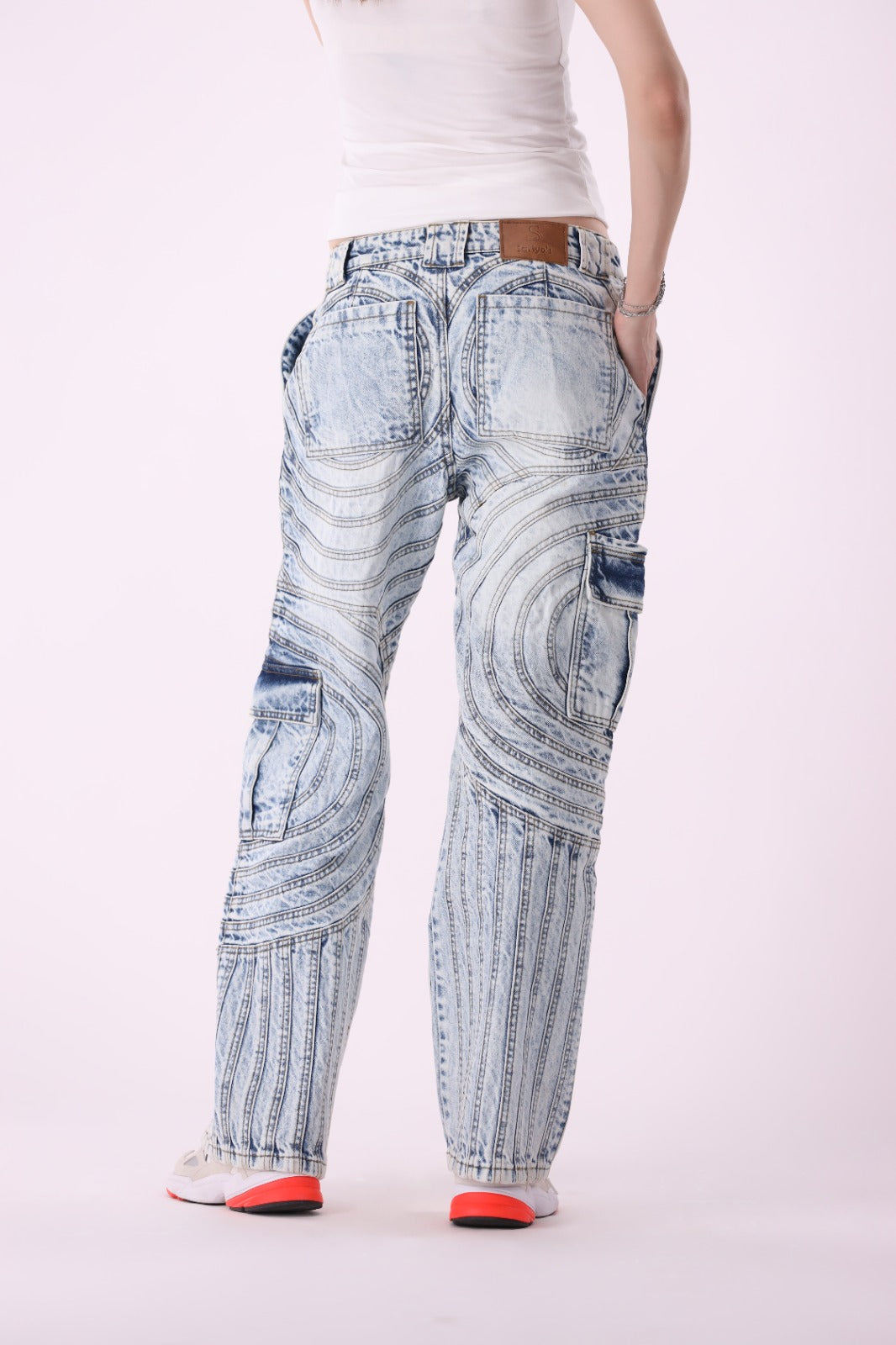 Sariyo's Unisex Biker Jeans | Light Wash