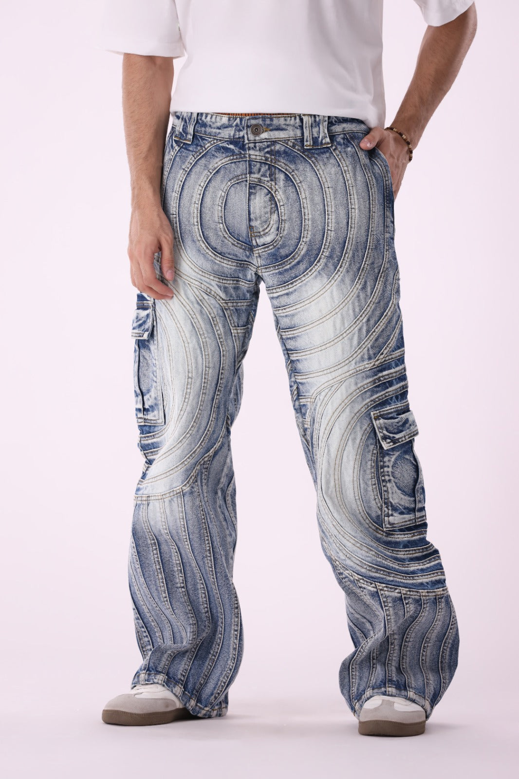 Sariyo's Unisex Biker Jeans| Medium Wash