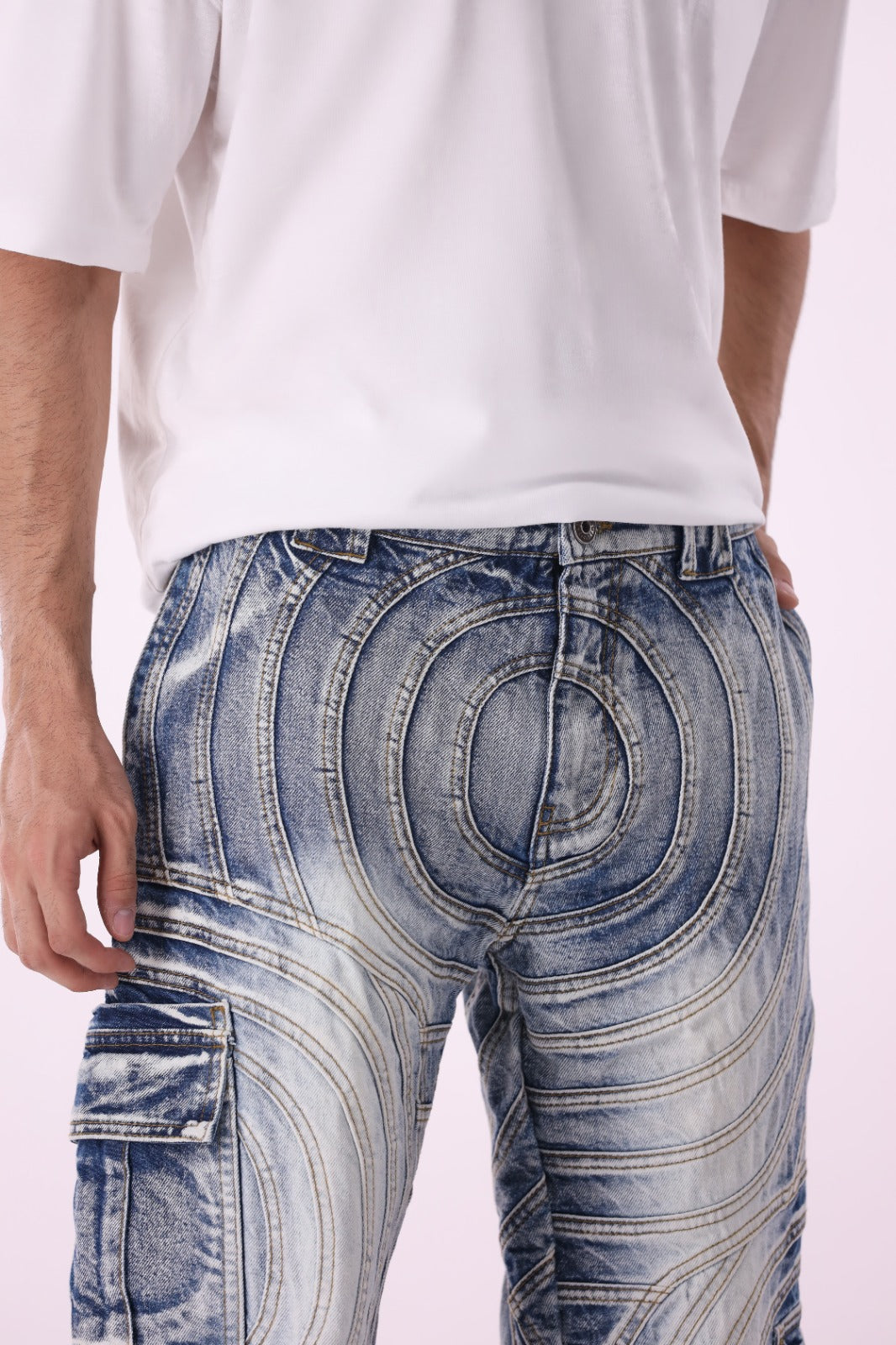 Sariyo's Unisex Biker Jeans| Medium Wash
