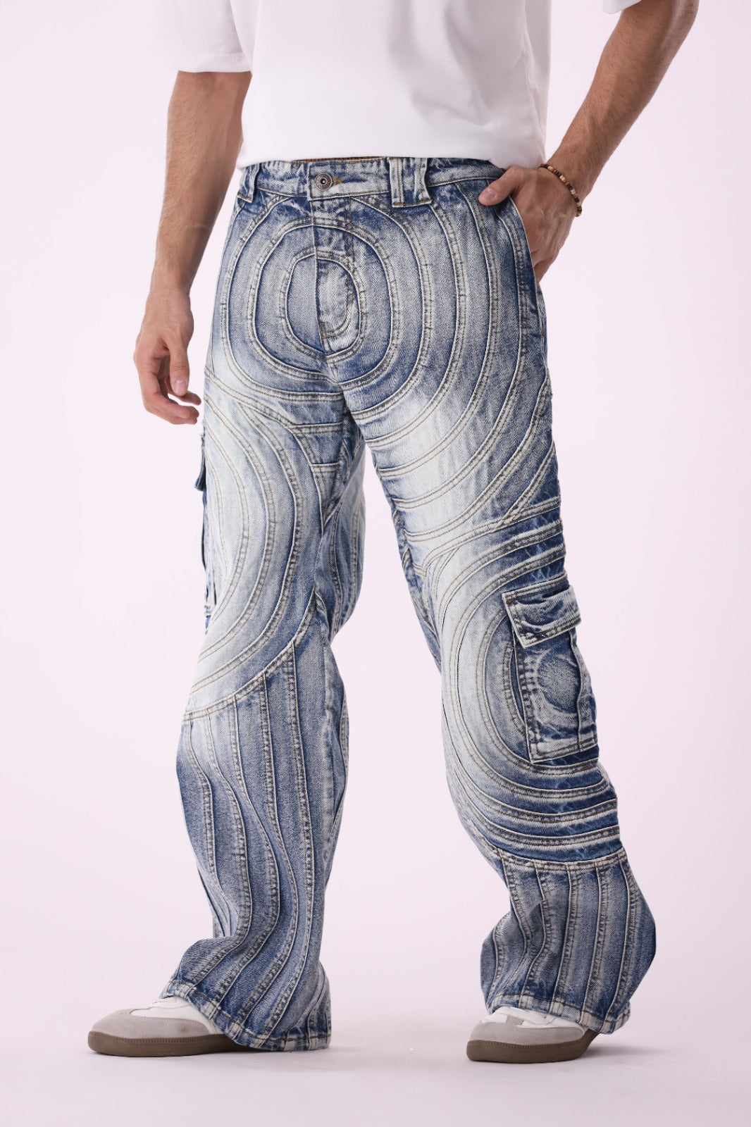 Sariyo's Unisex Biker Jeans| Medium Wash