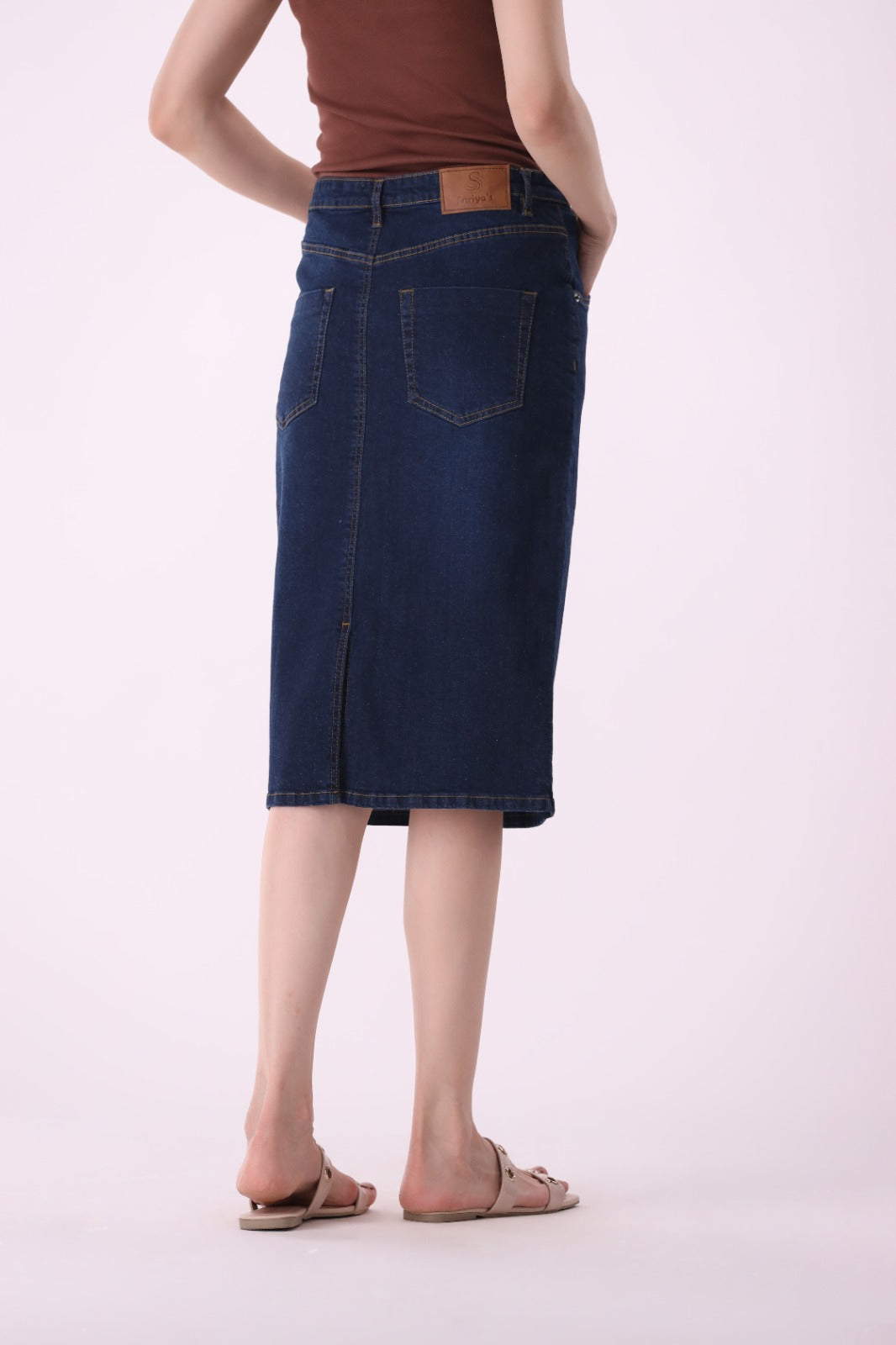 Sariyo's Women's Denim Skirt | Dark Wash