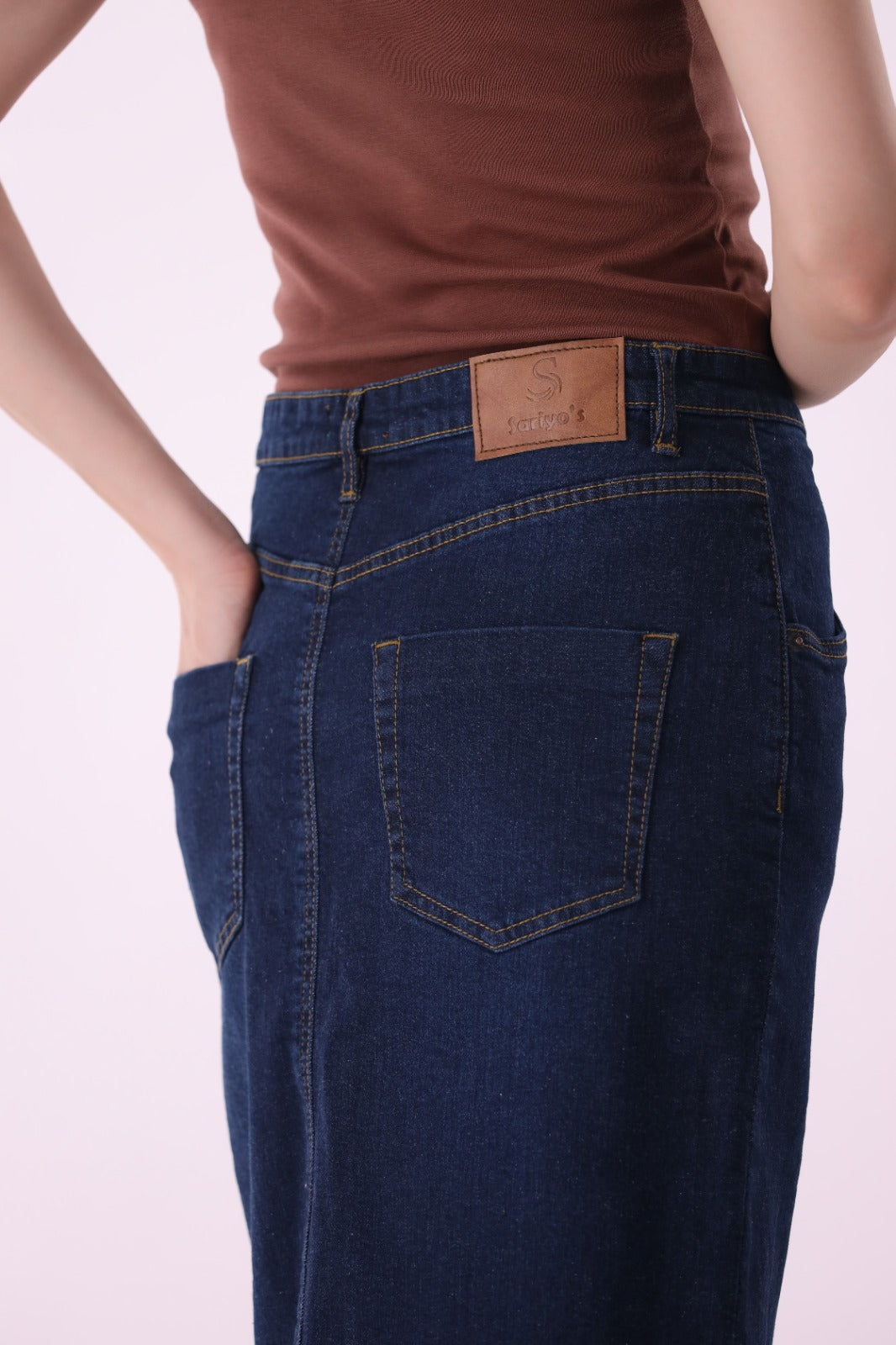 Sariyo's Women's Denim Skirt | Dark Wash