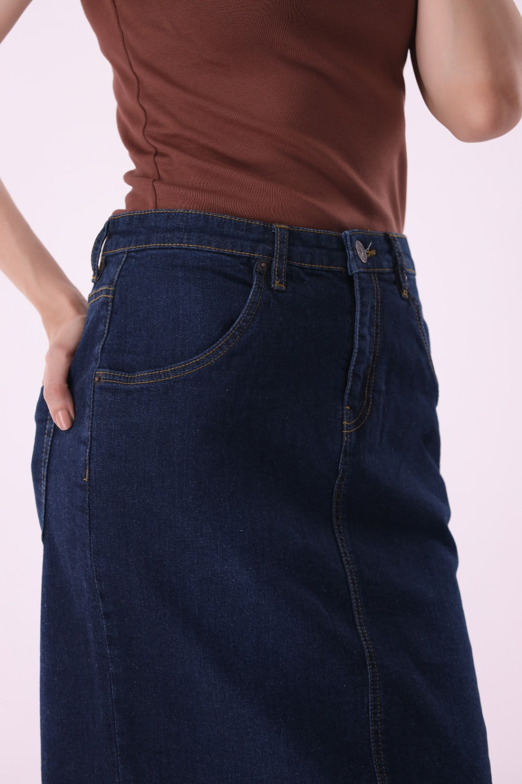 Sariyo's Women's Denim Skirt | Dark Wash