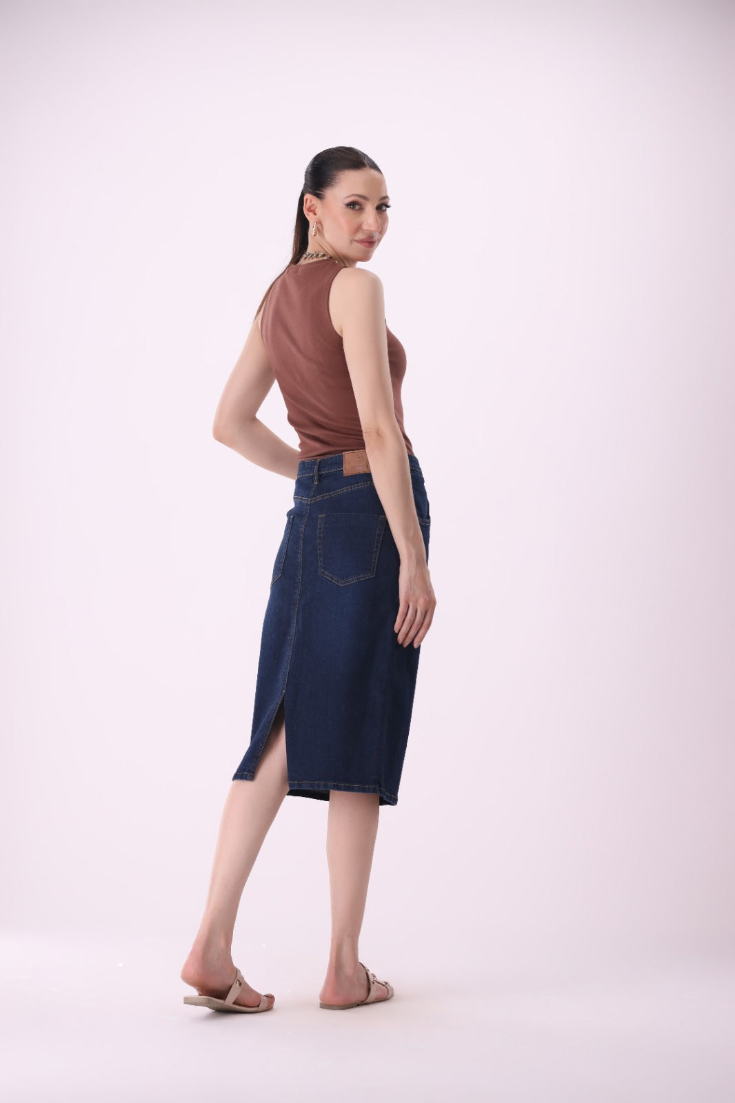 Sariyo's Women's Denim Skirt | Dark Wash