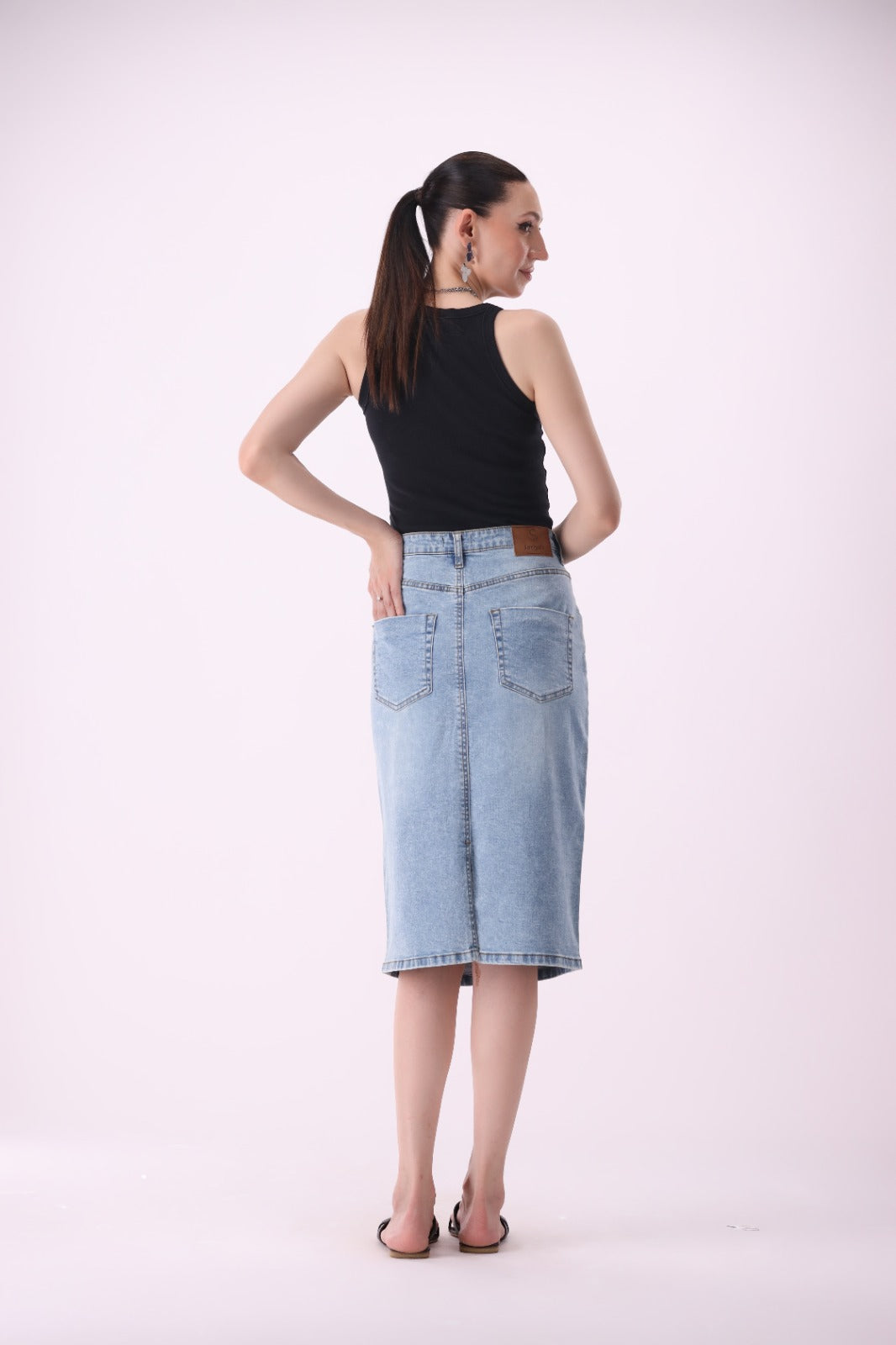 Sariyo's Women's Denim Skirt | Light Wash