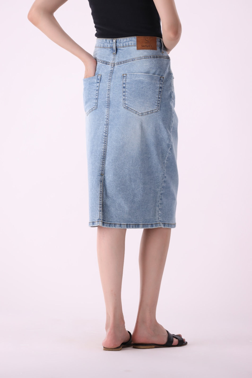 Sariyo's Women's Denim Skirt | Light Wash