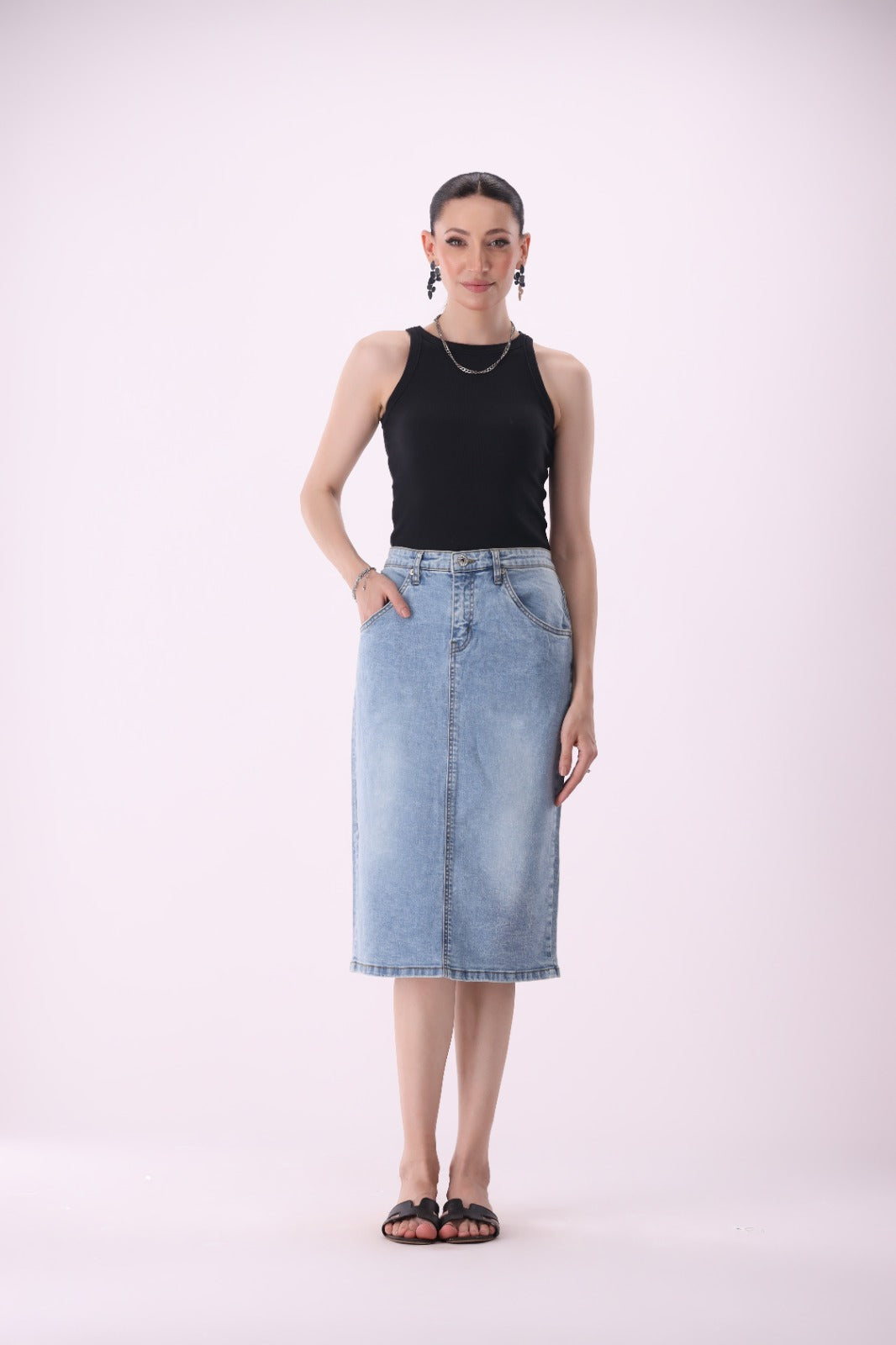 Sariyo's Women's Denim Skirt | Light Wash