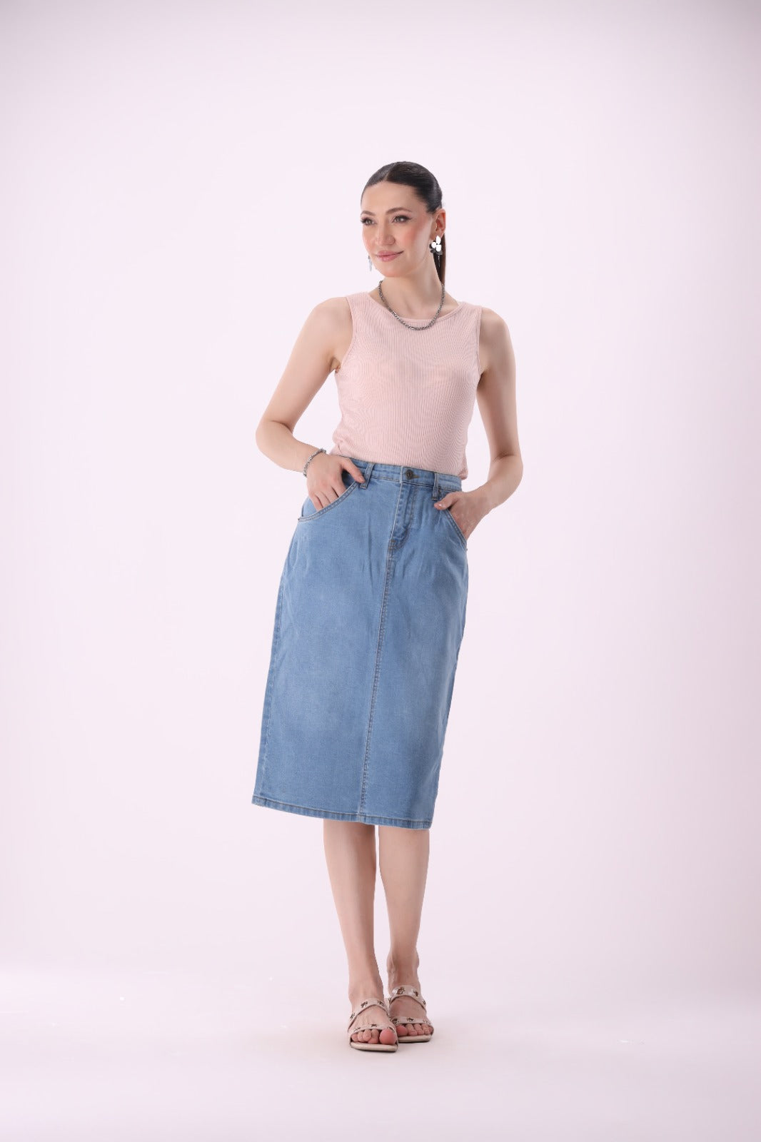 Sariyo's Women's Denim Skirt | Medium Wash