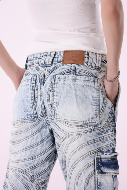 Sariyo's Unisex Biker Jeans | Light Wash