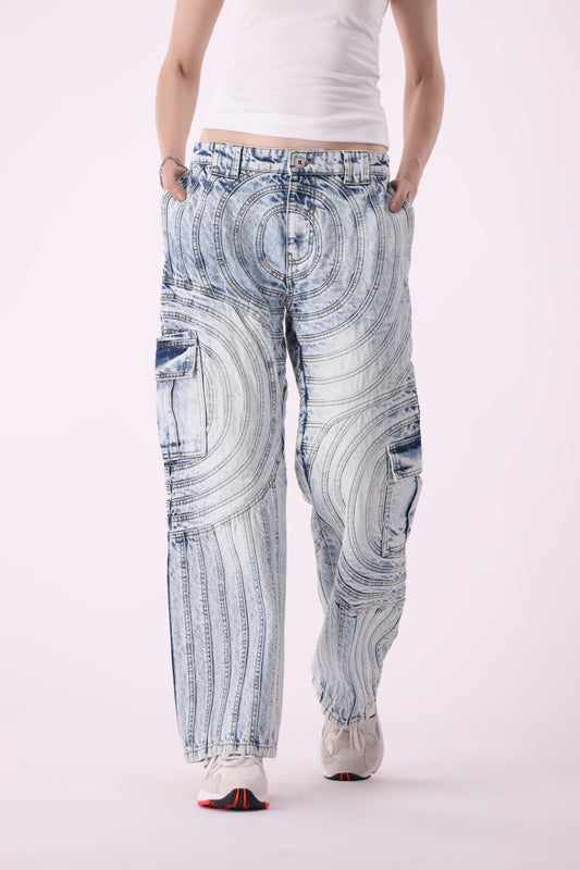Sariyo's Unisex Biker Jeans | Light Wash