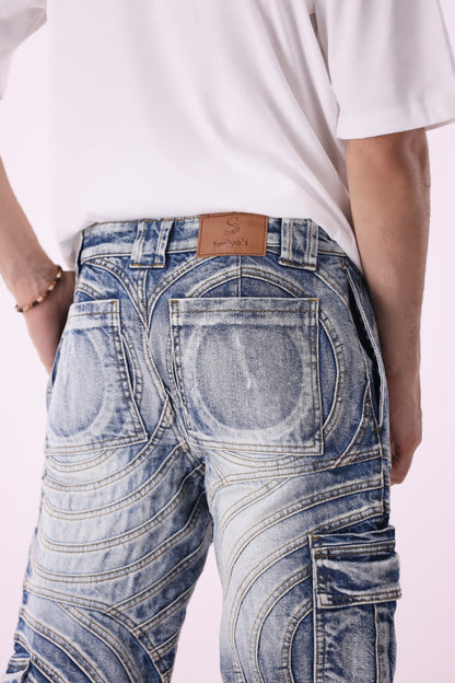 Sariyo's Unisex Biker Jeans| Medium Wash