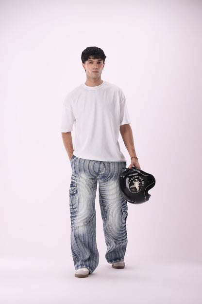 Sariyo's Unisex Biker Jeans| Medium Wash
