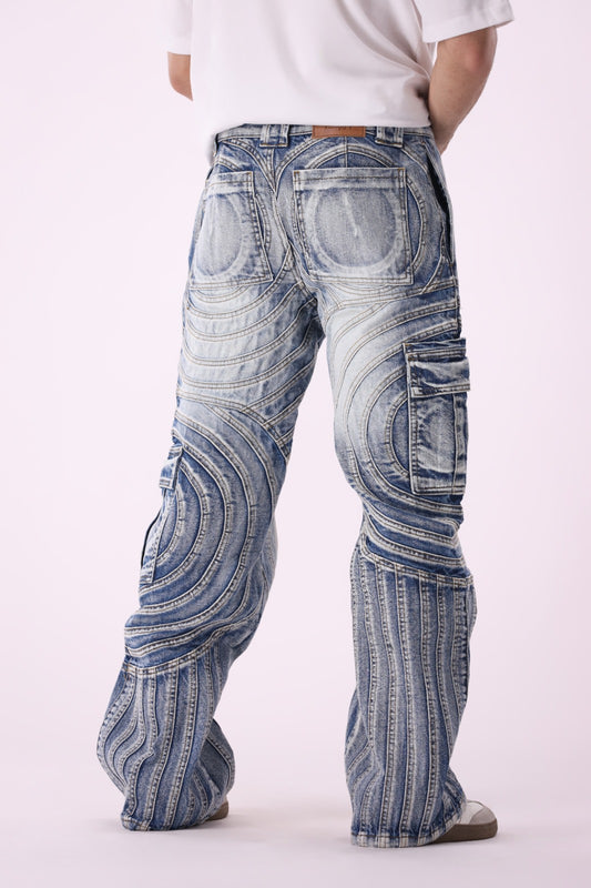 Sariyo's Unisex Biker Jeans| Medium Wash
