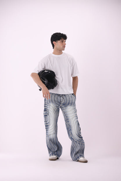 Sariyo's Unisex Biker Jeans| Medium Wash