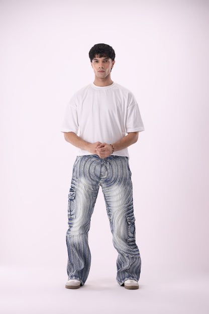 Sariyo's Unisex Biker Jeans| Medium Wash