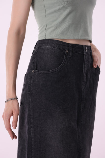 Sariyo's Women's Denim Skirt  | Black Wash