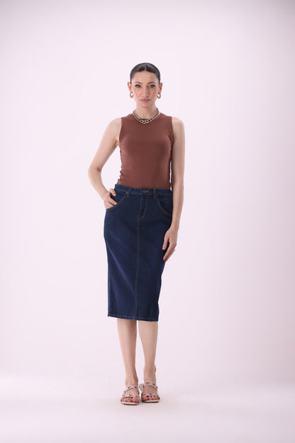 Sariyo's Women's Denim Skirt  | Dark Wash
