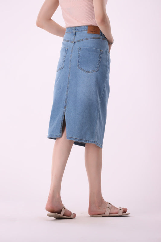 Sariyo's Women's Denim Skirt | Medium Wash